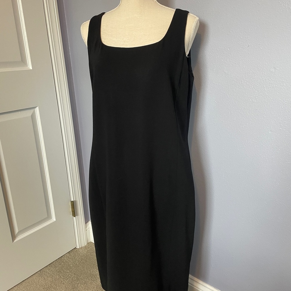 Valerie Stevens Vintage Classic Black Wool Sheath Dress size 14